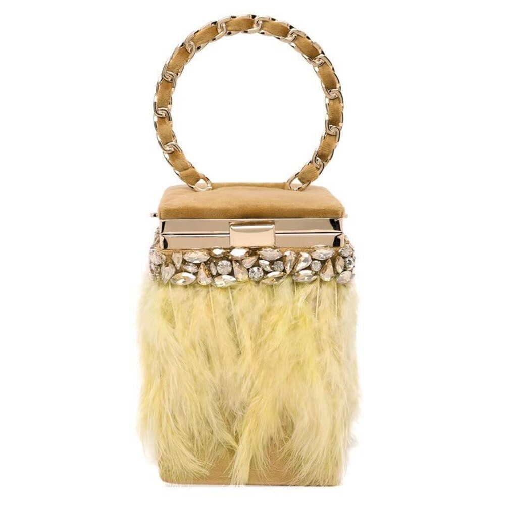 8952 Yellow Potli Purses Gift Handmade Evening Handbag Stylish Bridal